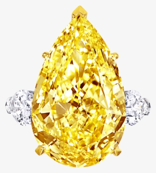 A Graff Ring Featuring A Pear Shape Yellow Diamond - Diamond
