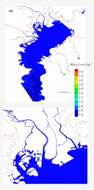 The Water Surface Elevation Contours At 17-hours In - Tokyo