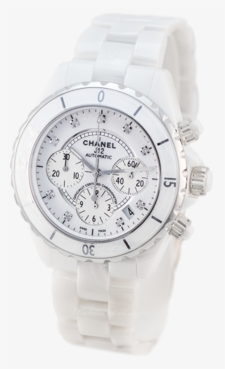 Chanel J12 Chronograph White Ceramic Diamonds Indicators - Analog Watch