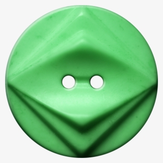 Button With Double Diamond Motif, Green - Circle