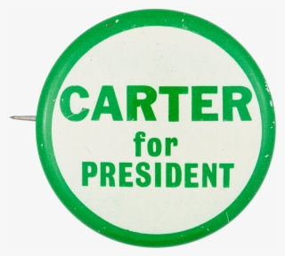 Carter For President Green And White Political Button - Erdemir