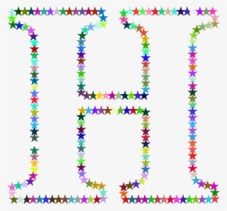 H Letter In Multi Stars Png Image - Clipart Buchstabe H Regenbogen
