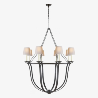 Lancaster Chandelier In Aged Iron With Natural P