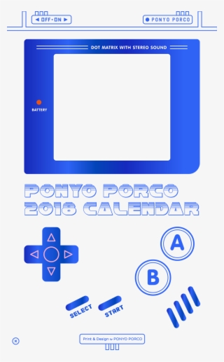 Ponyo Porco主機與去年的年曆大小相當。 - Game Boy Clip Art