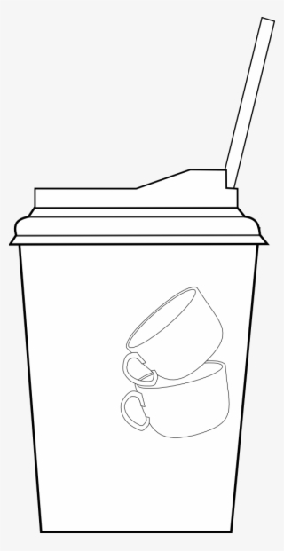Antontw Coffee Cup Black White Line Art 555px - Coffee Cup