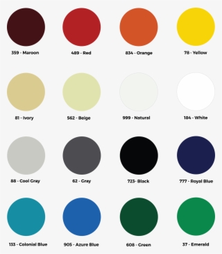 Stock Material Colors - Polypropylene Colors
