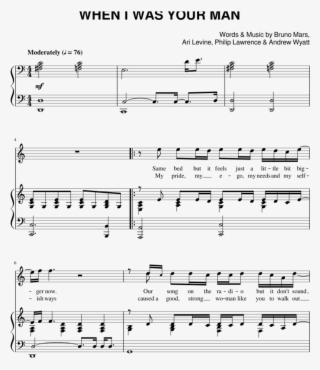 "when I Was Your Man" By Bruno Mars Sheet Music For - Bruno Mars When I Was Your Man Piano Sheet