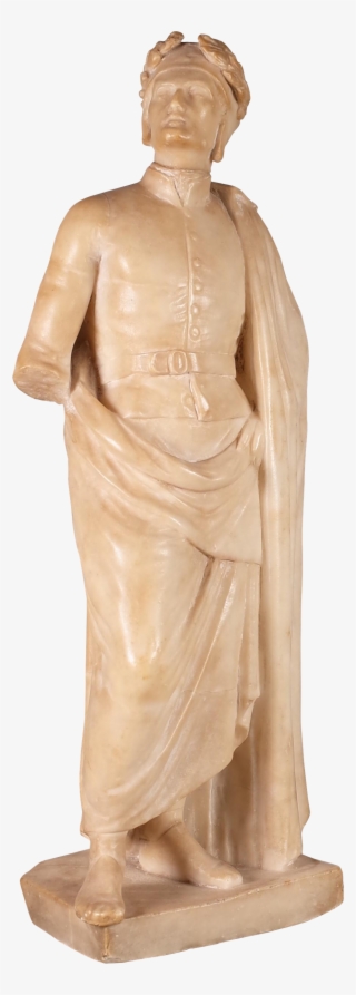 Alabaster Model Of Classical Roman Figure In Cloak - Statue
