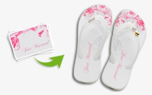 Custom Just Married Flip Flops - Wedding Flip Flops For Guests