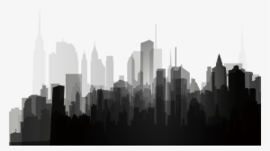 City Buildings Png Banner Black And White Download - City Silhouette Png