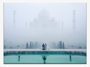 Misty Taj Mahal - Gerahmtes Leinwandbild Taj Mahal Der Liebe World Menagerie