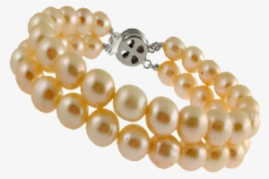 Jpearls Jpnma-2633 Two String Peach Pearl Bracelet - 4-5 Mm 2 String Fresh Water Pearl Bracelet - Aaa Quality