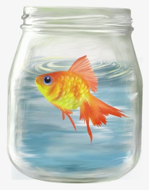 Fish In Glass Jar - Fish In Jar Png