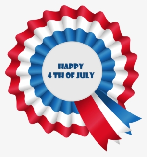 Happy Fourth Of July Greeting - Red White Blue Rosette