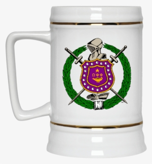 Omega Psi Phi Beer Stein 22oz - Official Omega Psi Phi Crest