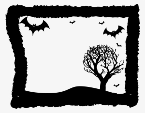 Halloween Frame Black Bats - Halloween Frame Clipart