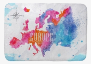 Europe Map Watercolour