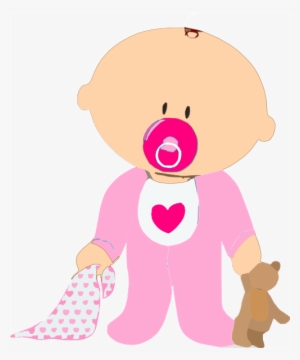 Baby Girl Png - Baby With Pacifier Clipart
