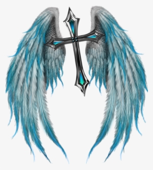 From Faith Knights Takashima's Symbol "the Winged Cross" - Blue Angel Wings Png