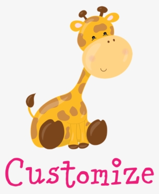 Custom Baby Giraffe Mousepad - Baby Safari Animals Cartoon