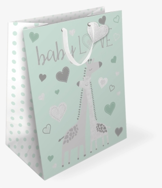 baby giraffe jumbo gift bag with die-cut gift tag - paper