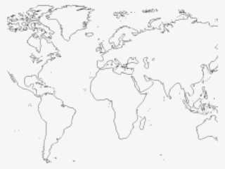 World Map Clipart Dark Outline World - Blank World Map Printable Line