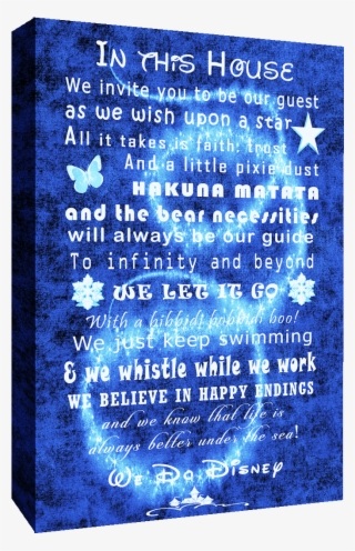 We Do Disney Guest Quoteon Canvas In Blue Tones - Poster