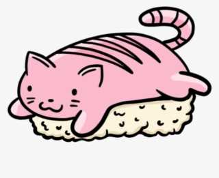 Sashimi Cat Cat Drawing Pink Casual Doodle Illustration