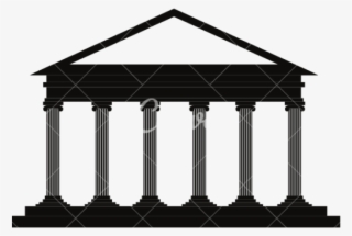 columns clipart greek palace - courthouse silhouette