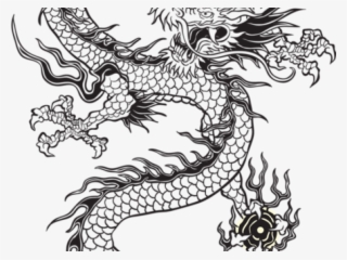 Drawn Chinese Dragon Japanese Dragon - Chinese Dragon Vector Black