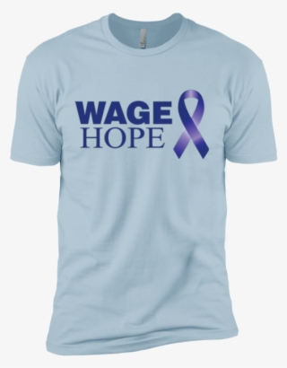 Wage Hope Blue Ribbon Premium Short Sleeve T-shirt - Active Shirt