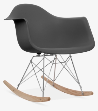 Dark Grey Eames Style Rar Rocker Chair Rocking Chairs - Eames Rocking Chair Png