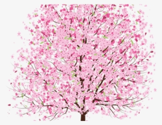 Spring Clipart Pink - Blossom Tree Vector Free