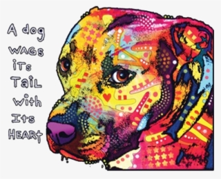 A Dog Wags Its Tail Pitbull Neon Printed T-shirt - Pitbull Dean Russo