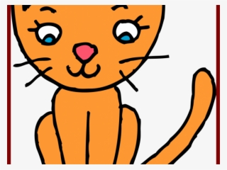 Tabby Cat Clipart Cute Orange Cat - Coloring Page Clip Art Black And White