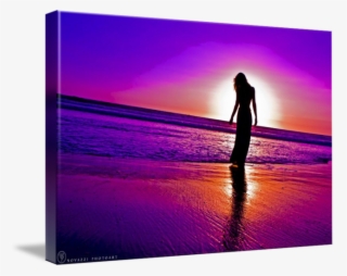 Woman In Dress Silhouette Purple By Jonah - Silhouette Sunset Woman