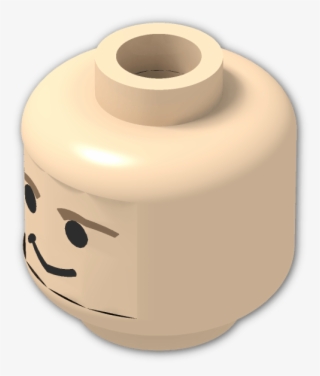 Minifig Head With Sw Smirk And Brown Eyebrows Pattern - Tissue Paper