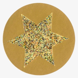 Label, Star, ∅36mm, Goud/glittergoud - Circle