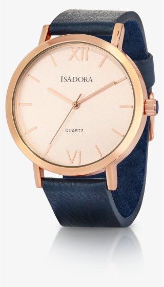 Merida By Isadora Rose Dial Navy Leather Strap Watch - Analog Watch