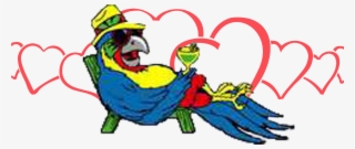 Lhc Parrot Head With Hearts - Parrot Head Jimmy Buffett