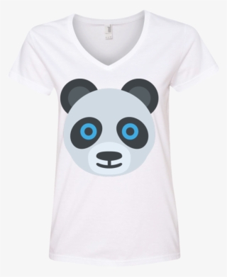 Panda Face Emoji Ladies' V Neck T Shirt - Emoji Friends