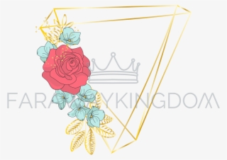 Triangle Rose Wedding Floral Golden Vector Illustration - Illustration