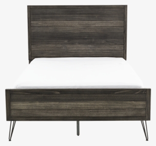 Image For Grey Wood And Metal - Bed Frame