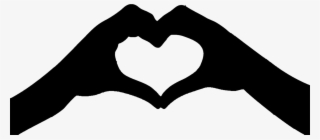 Heart Hands Silouette Black Love Jpg Transparent Download - Heart Hands Black And White