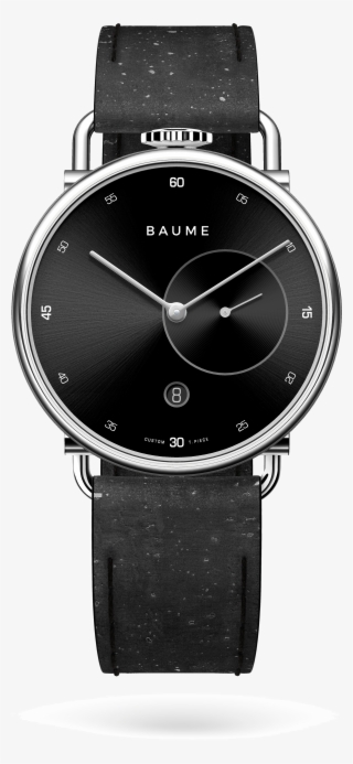 41mmdate Unisex Custom Watch Ronda Silver Case Black - Watch