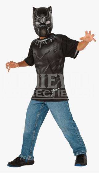 Kids Black Panther Costume Top And Mask Set - Guardian Of Galaxy Rocket Costume
