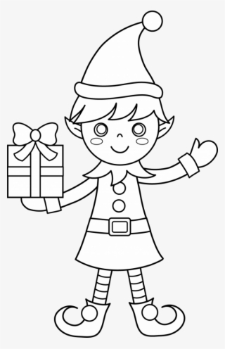 Christmas Elf Png Black And White - Elves Clip Art Black And White