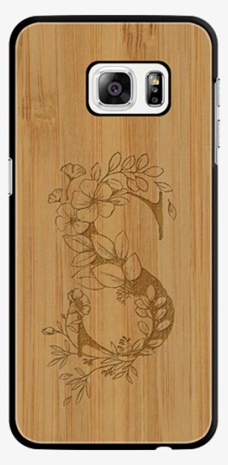 S Wooden Engraved Cover Case For Samsung Galaxy S7 - Smartphone