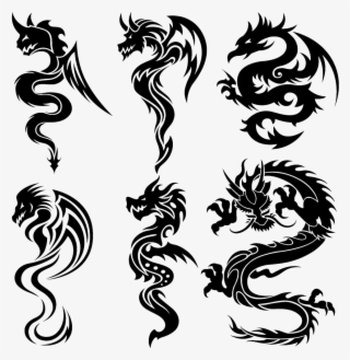Tattoo Vector Tribe Chinese Dragon Free Clipart Hd - Tatuagem De Dragao Simples