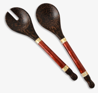 Beet Red Capiz & Palm Wood Salad Servers, Small - Wooden Spoon